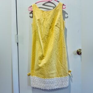 Lilly Pulitzer yellow dress with white embroidery!